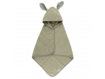 BIBS Kangaroo osuška s kapucňou z BIO bavlny - Sage