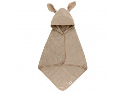BIBS Kangaroo osuška s kapucňou z BIO bavlny - Vanilla