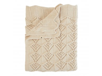 BIBS pletená vlnkovaná deka z BIO bavlny - Ivory