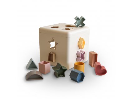 Mushie hračka na vkladanie tvarov - kocka