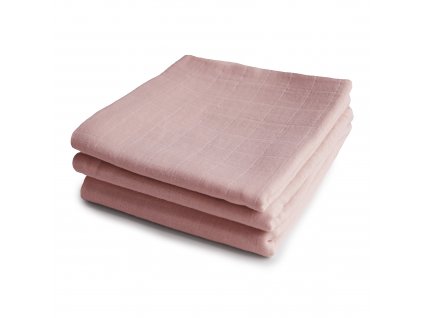 Mushie mušelínové plienky z organickej bavlny 3ks - Blush