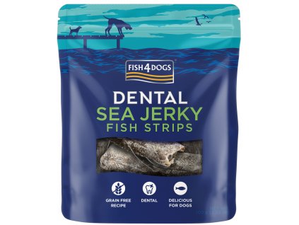 FISH4DOGS Dentálne pamlsky pre psov morská ryba - prúžky 100g