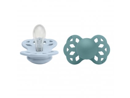 BIBS Infinity symetrické cumlíky zo silikónu 2ks - veľkosť 1 - Baby Blue / Island Sea