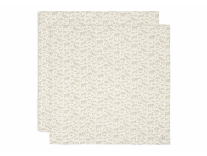 JOLLEIN Plienky zavinovacie 2ks 115x115cm Animals Nougat