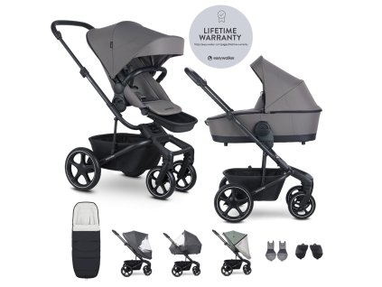 EASYWALKER Set XXL kočík kombinovaný Harvey⁵ Pebble Grey s príslušenstvom + volant zdarma