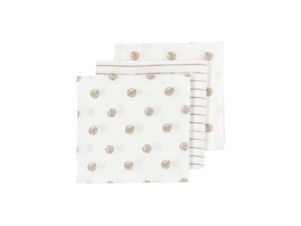 Meyco Mušelínové pleny 3-balení - Dot stripe sand