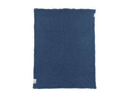 Deka do postýlky Waffle Teddy fleece - Indigo