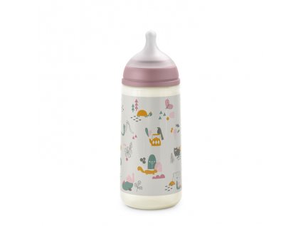SUAVINEX | Dojčenská fľaša 360 ml L Walk - ružová