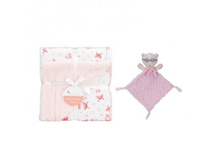 INTERBABY | Deka BARÁNOK & PADÁK + prítulka - růžová