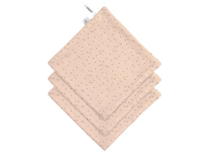 Lässig Žinky Muslin/Terry Washcloth Set 3 pcs dots peach rose