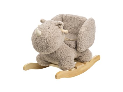 NATTOU Hojdačka Teddy plyš nosorožec taupe 10m+
