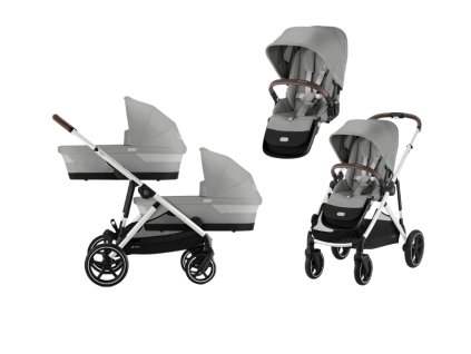 CYBEX Gold Gazelle S Lux + Gazelle S Cot S Twin Set - Stone grey