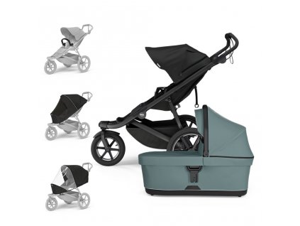 THULE  SET L Kombinovaný kočík Urban Glide 3 - Black/Mid Blue