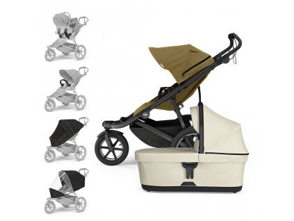 THULE  SET XL Kombinovaný kočík Urban Glide 3 - Nutria/Soft Beige