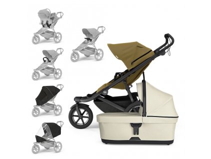 THULE  SET XXL Kombinovaný kočík Urban Glide 3 - Nutria/Soft Beige