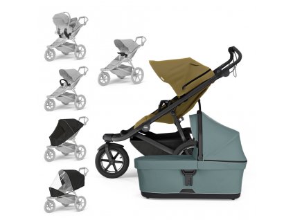 THULE  SET XXL Kombinovaný kočík Urban Glide 3 - Nutria/Mid Blue