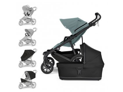 THULE SET XL Kočík športový Urban Glide 4-wheel - Mid Blue/Black