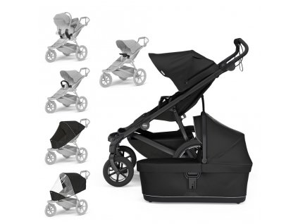 THULE SET XXL Kočík športový Urban Glide 4-wheel - Black/Black