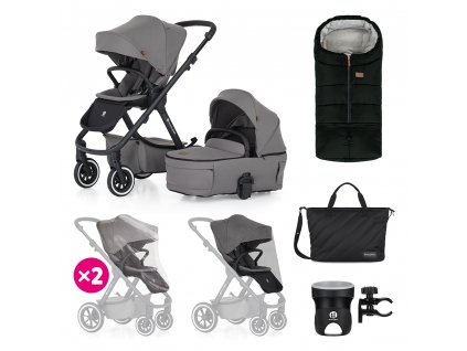 PETITE&MARS SET XXL Kočík kombinovaný ICON 2V1 AIR Dove Grey