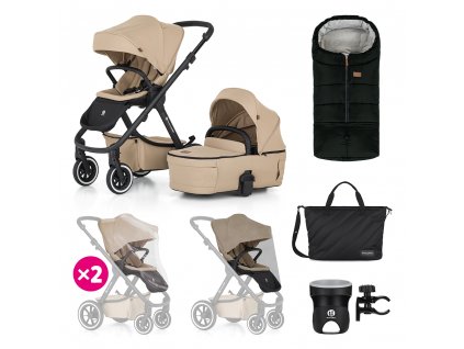 PETITE&MARS SET XXL Kočík kombinovaný ICON 2V1 AIR Mocha Beige