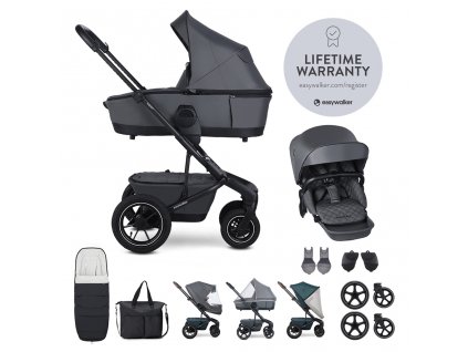 EASYWALKER Set XXL kočík kombinovaný Harvey⁵ Air Premium Mineral Grey s príslušenstvom