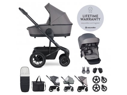 EASYWALKER Set XXL kočík kombinovaný Harvey⁵ Air Pebble Grey s príslušenstvom