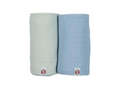 LODGER Swaddler Solid 2balení 110 x 110 cm Peppermint/Blue Fogg