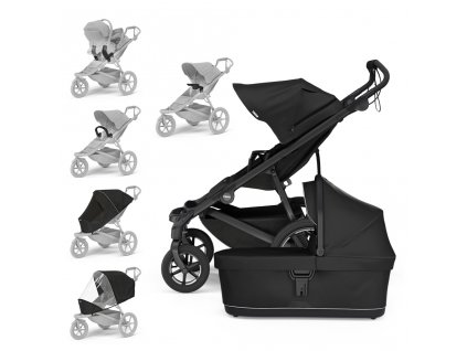 THULE Kočík Urban Glide 4-wheel Black/Black set XXL