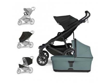 THULE Kočík Urban Glide 4-wheel Black/Mid Blue set L