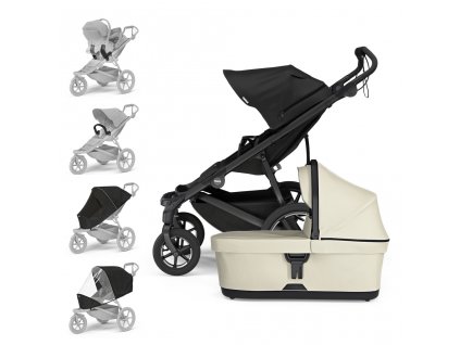 THULE Kočík Urban Glide 4-wheel Black/Soft Beige set XL