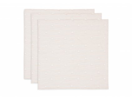 JOLLEIN Plienky 3 ks 70x70 cm Miffy Stripe Biscuit