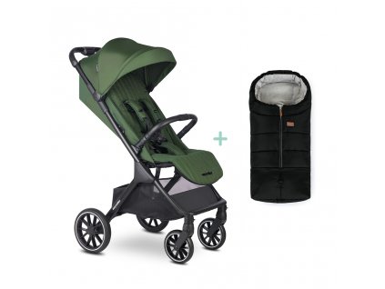 EASYWALKER Kočík športový Jackey2 XL Deep Green + PETITE&MARS fusak Jibot ZADARMO