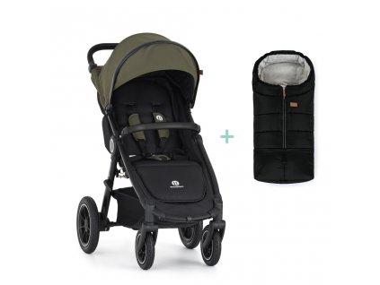 PETITE&MARS Kočík športový Street2 Air Black Mature Olive + PETITE&MARS fusak Jibot ZADARMO