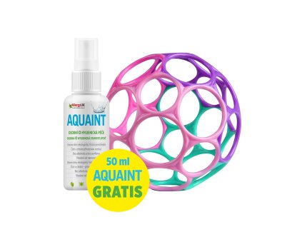 OBALL Hračka Oball™ Classic 10 cm ružovo/fialová 0m+AQUAINT 100% ekologická čistiaca voda 50 ml