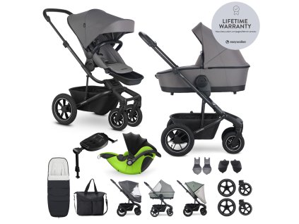 EASYWALKER Kočík kombinovaný Harvey⁵ Pebble Grey XXL AIR + KIDDY Evoluna i-size 2 + základňa
