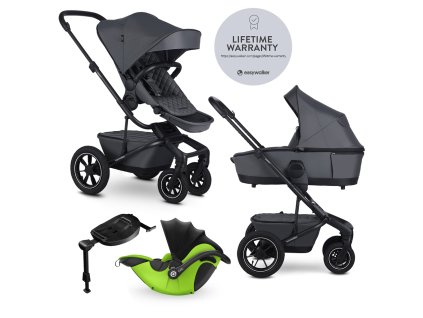 EASYWALKER Kočík kombinovaný Harvey⁵ Premium 2v1 Mineral Grey LITE AIR + KIDDY Evoluna i-size 2