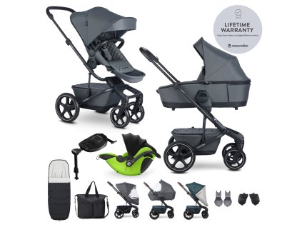EASYWALKER Kočík kombinovaný Harvey⁵ Premium Mineral Grey XXL RWS + KIDDY Evoluna i-size 2