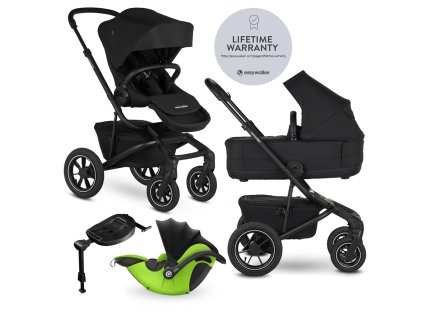 EASYWALKER Kočík kombinovaný Jimmey 2v1 Pepper Black LITE AIR + KIDDY Evoluna i-size 2 + základňa
