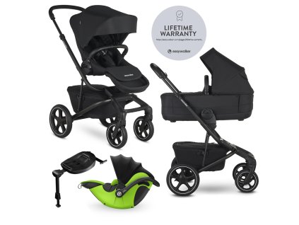 EASYWALKER Kočík kombinovaný Jimmey 2v1 Pepper Black LITE RWS + KIDDY Evoluna i-size 2 + základňa