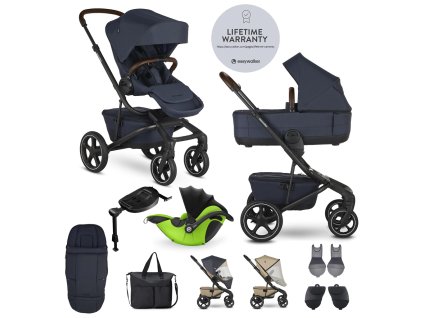 EASYWALKER Kočík kombinovaný Jimmey Indigo Blue XXL RWS + KIDDY Evoluna i-size 2 + základňa
