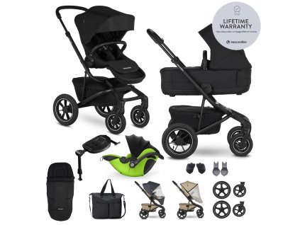 EASYWALKER Kočík kombinovaný Jimmey Pepper Black XXL AIR + RWS + KIDDY Evoluna i-size 2 +základňa
