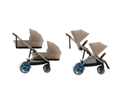 CYBEX Gold e-Gazelle S Lux + Gazelle S Cot S TWIN SET - Almond Beige