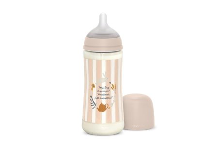 SUAVINEX | Dojčenská fľaša WONDERLAND 360ml FYZIOL PRŮTOK L - RŮŽOVÁ