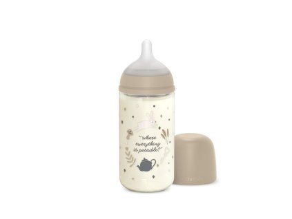 SUAVINEX | Fľaša sklo WONDERLAND 240 ml fyziologická SX PRO +3 MF - KRÉMOVÁ