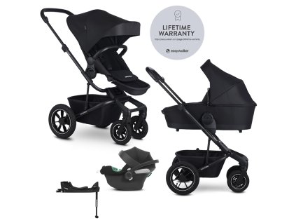 EASYWALKER Kočík kombinovaný Harvey⁵ 2v1 Midnight Black LITE AIR +CYBEX Aton B2 i-Size,základňa