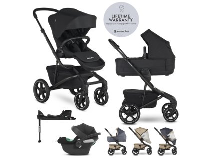 EASYWALKER Kočík kombinovaný Jimmey 2v1 Pepper Black LITE RWS + CYBEX Aton B2 i-Size + základňa