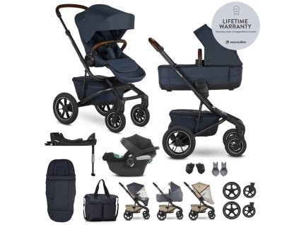 EASYWALKER Kočík kombinovaný Jimmey Indigo Blue XXL AIR + RWS + CYBEX Aton B2 i-Size + základňa