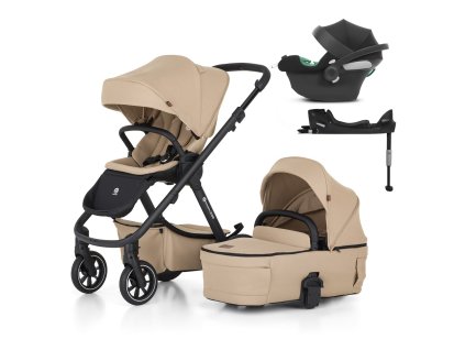 PETITE&MARS Kočík kombinovaný ICON 2v1 Mocha Beige LITE RWS + CYBEX Aton B2 i-Size + základňa