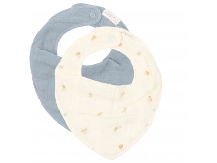 Litle Dutch Podbradník bandana Forest Treasures & Denim Blue 2 ks