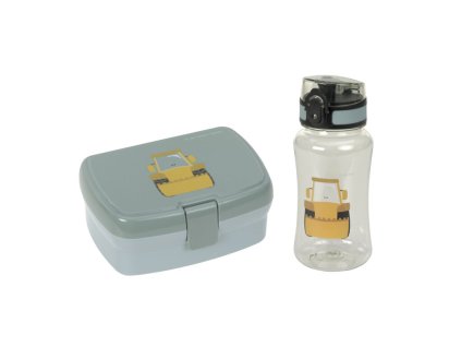 Lässig Desiatový box a fľaša Lunch Set Tiny Drivers excavator
